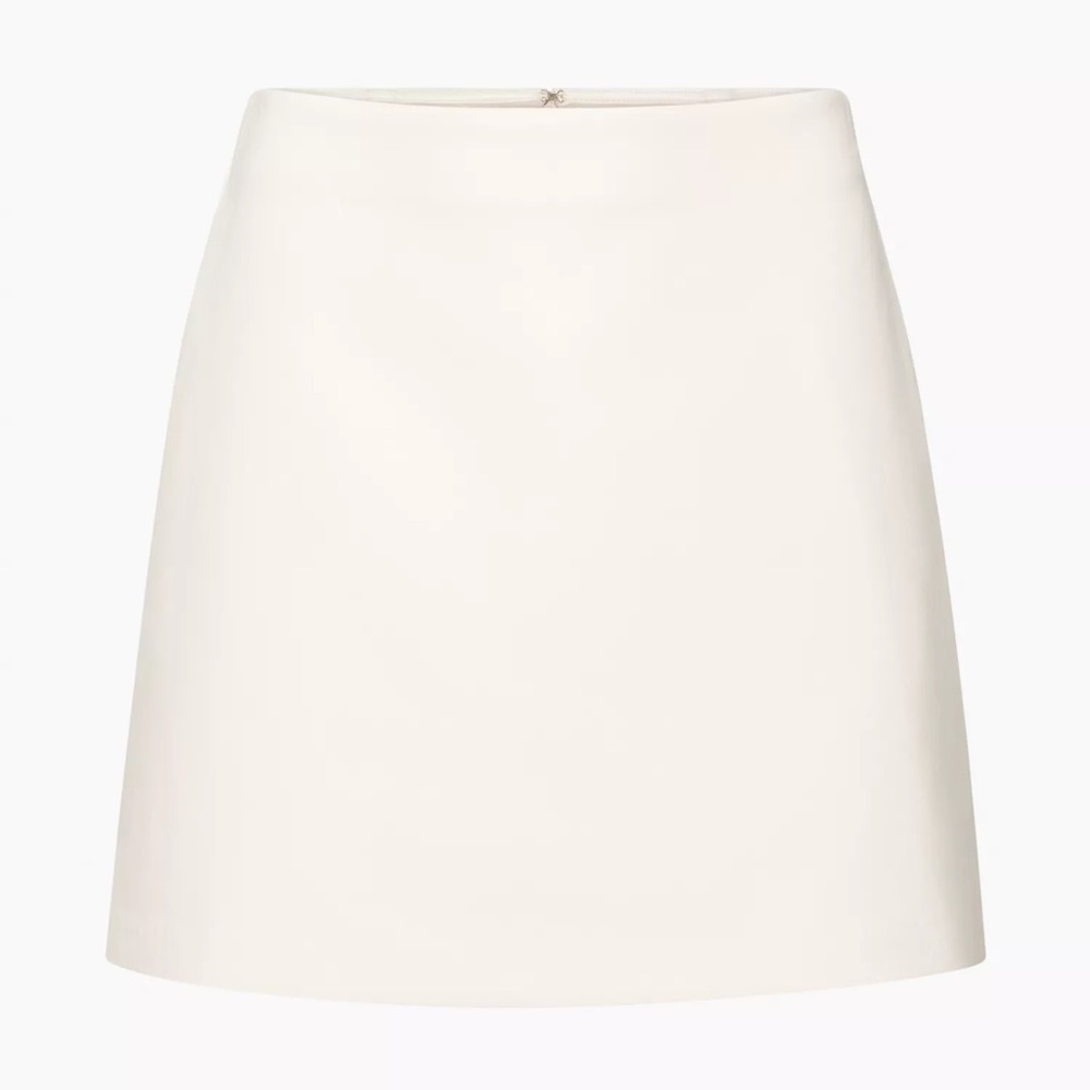 Artitzia Wilfred Classic Mini Skirt SIZE 12 - Vegan Leather, Birch